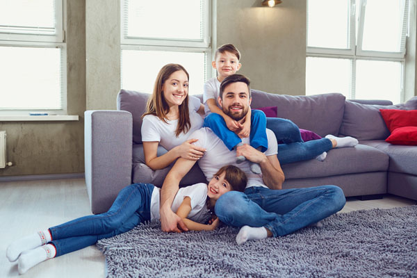 happy family with new heating oil tank